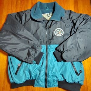 Vintage Wear‎ Guard Jacket XL Teal Black Color Block Fleece Lined 3 Season